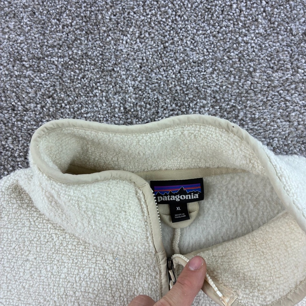 Patagonia Reclaimed Fleece Pullover Women's XL White Tan Wool Blend 22935 - Picture 3 of 6